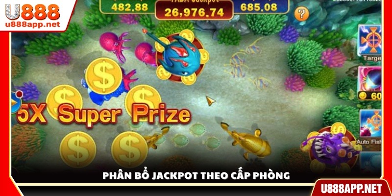 Cách chia cấp độ jackpot trong từng phòng bắn cá